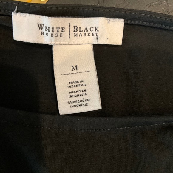 White House Black Market Black Side Ruched Sleeveless Asymmetrical Top Blouse M - Picture 6 of 9